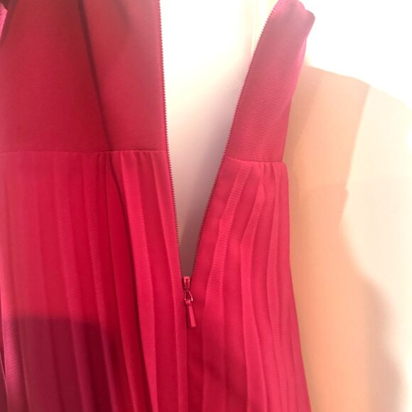 H&M Raspberry Spaghetti Strap Pleated Dress, Size 10 - Picture 9 of 16